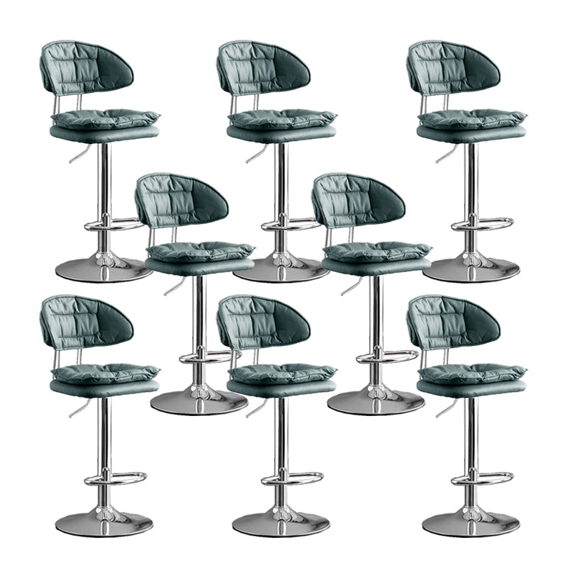 Scandinavian Metal Barstool Fabric Low Back Counter Stool in Matte Finish for Indoor