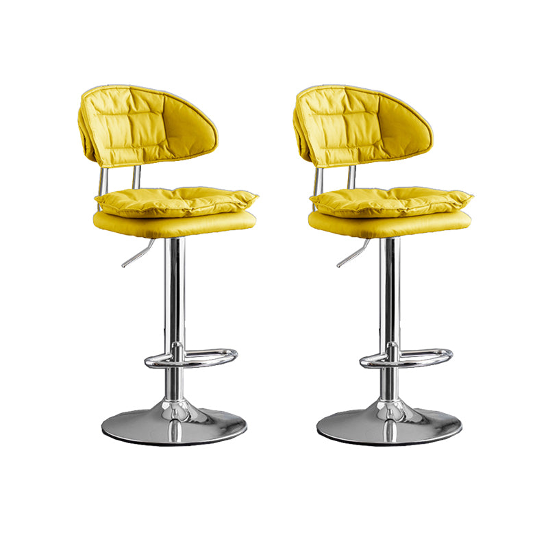 Scandinavian Metal Barstool Fabric Low Back Counter Stool in Matte Finish for Indoor