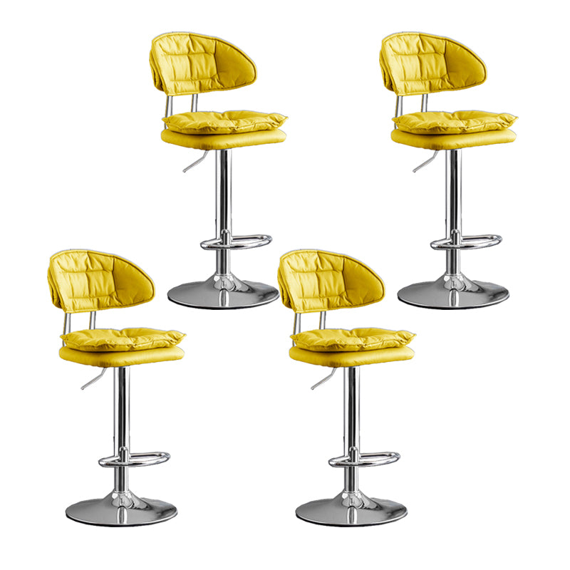 Scandinavian Metal Barstool Fabric Low Back Counter Stool in Matte Finish for Indoor