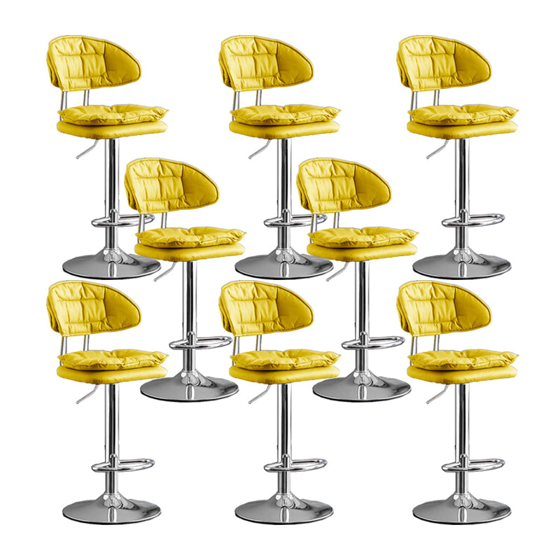 Scandinavian Metal Barstool Fabric Low Back Counter Stool in Matte Finish for Indoor