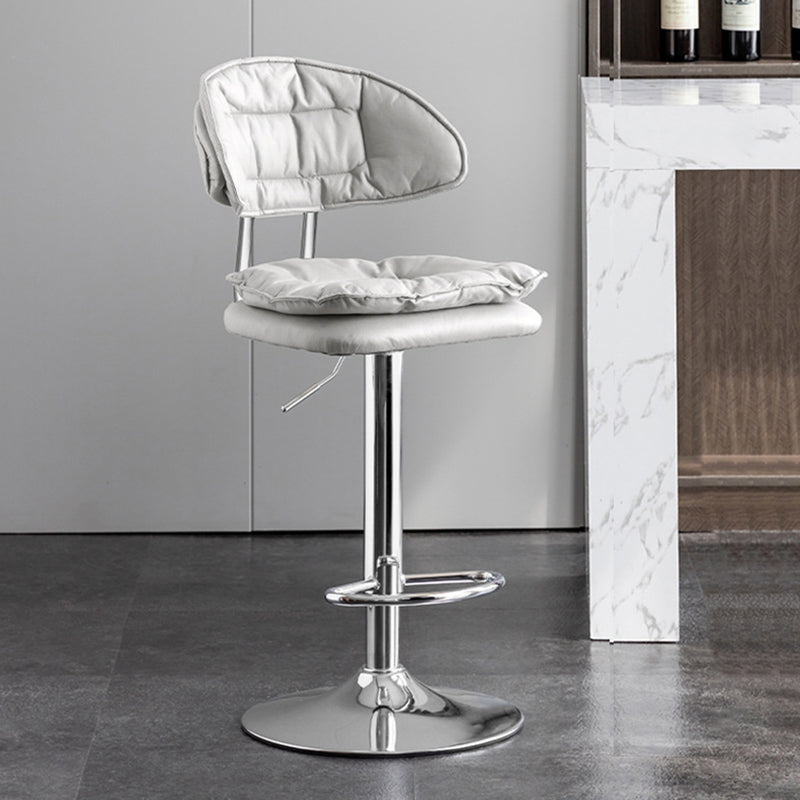 Scandinavian Metal Barstool Fabric Low Back Counter Stool in Matte Finish for Indoor