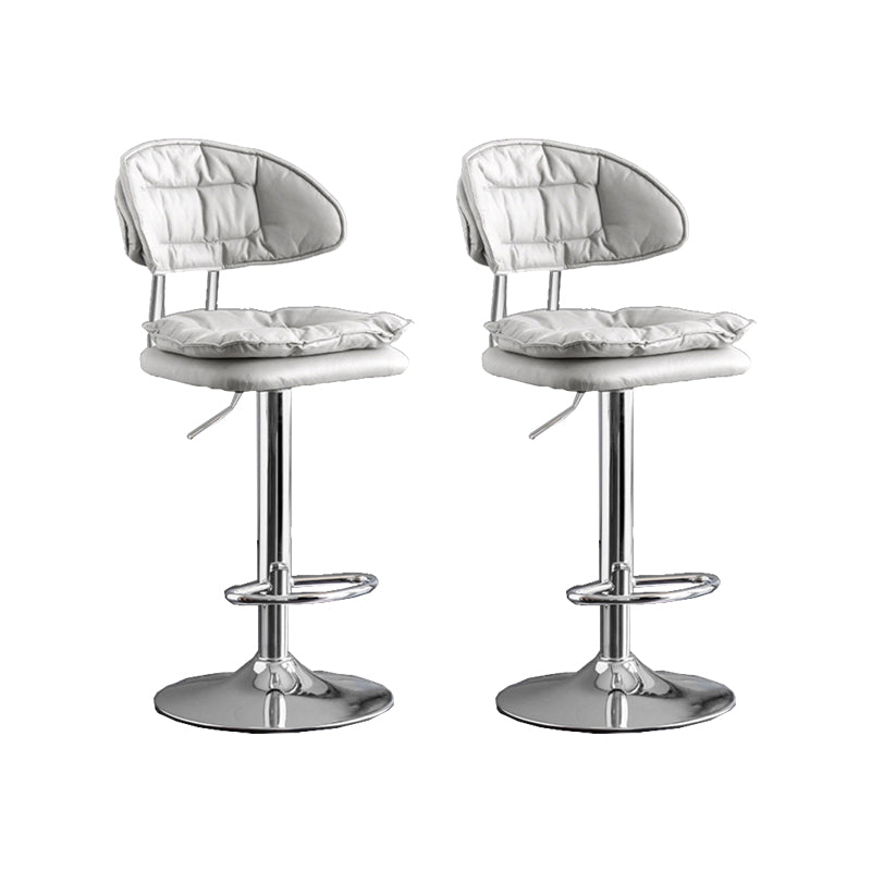 Scandinavian Metal Barstool Fabric Low Back Counter Stool in Matte Finish for Indoor