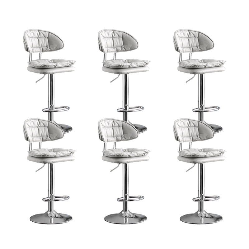 Scandinavian Metal Barstool Fabric Low Back Counter Stool in Matte Finish for Indoor