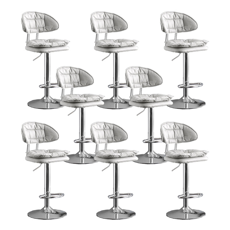 Scandinavian Metal Barstool Fabric Low Back Counter Stool in Matte Finish for Indoor