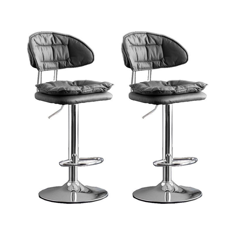 Scandinavian Metal Barstool Fabric Low Back Counter Stool in Matte Finish for Indoor