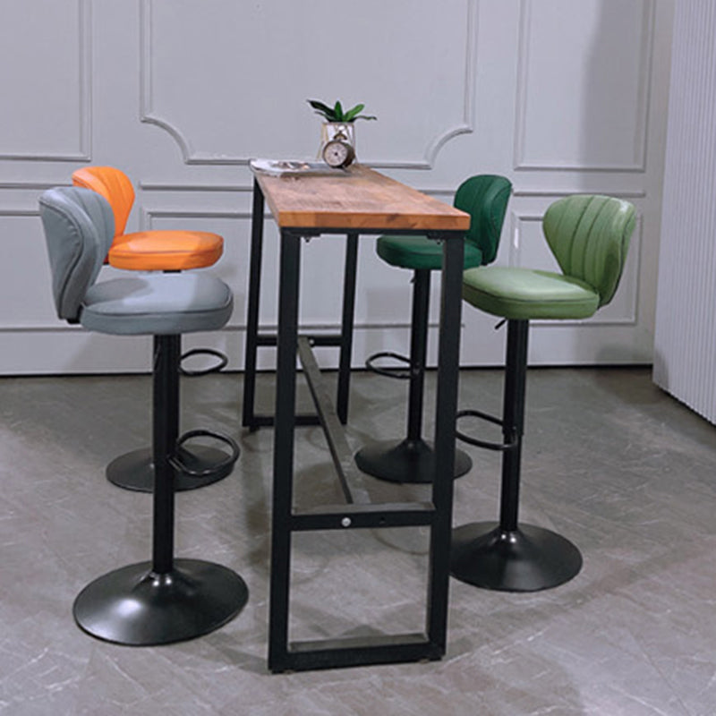 Contemporary Faux Leather Counter Stool Fabric Cushion in Matte Finish for Home