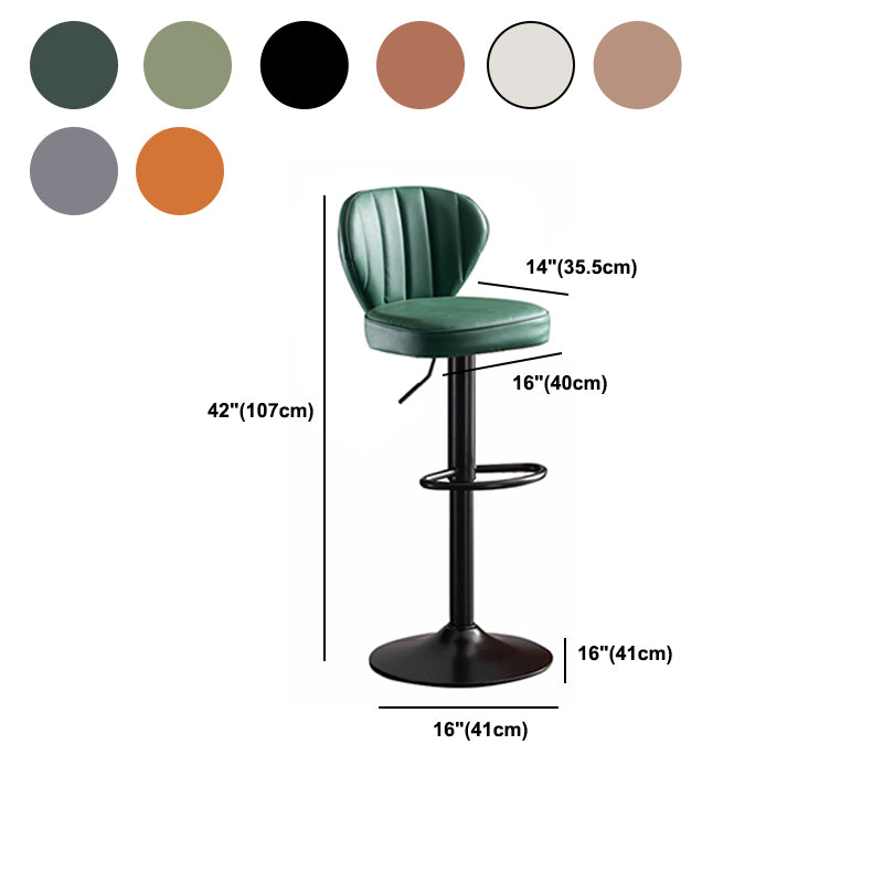 Contemporary Faux Leather Counter Stool Fabric Cushion in Matte Finish for Home