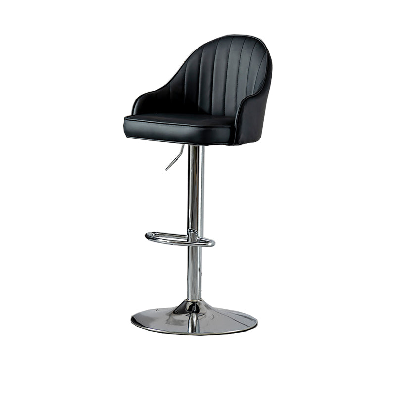 Contemporary Faux Leather Counter Stool Fabric Cushion in Matte Finish