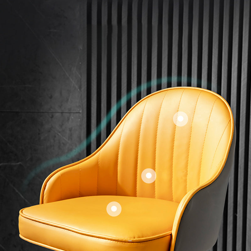 Contemporary Faux Leather Counter Stool Fabric Cushion in Matte Finish