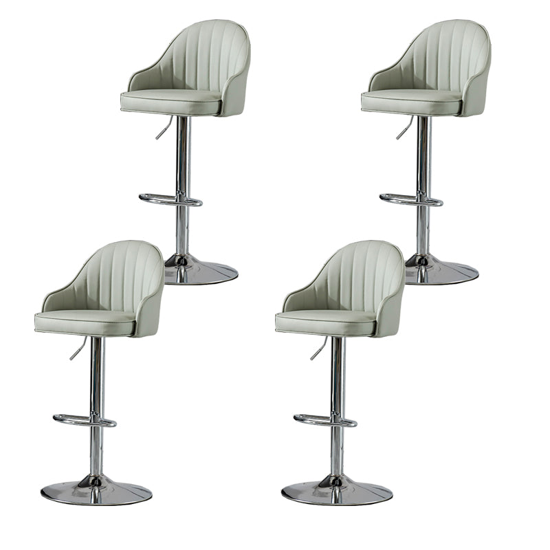 Contemporary Faux Leather Counter Stool Fabric Cushion in Matte Finish