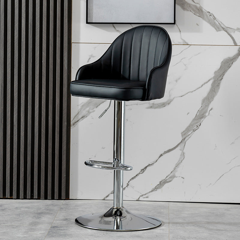 Contemporary Faux Leather Counter Stool Fabric Cushion in Matte Finish