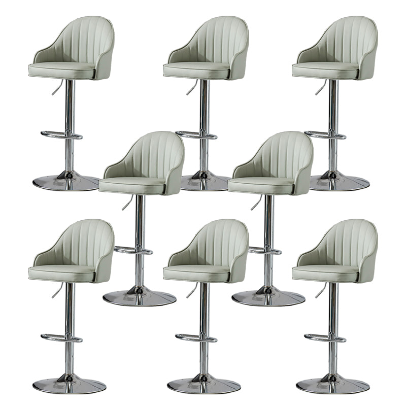 Contemporary Faux Leather Counter Stool Fabric Cushion in Matte Finish