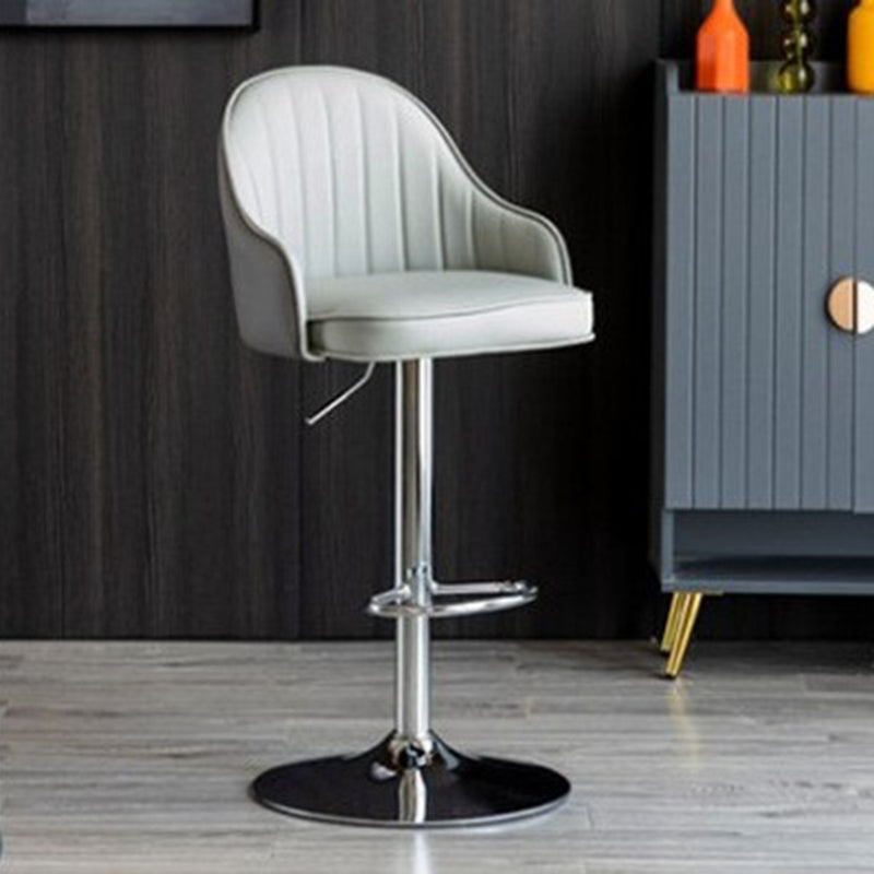 Contemporary Faux Leather Counter Stool Fabric Cushion in Matte Finish