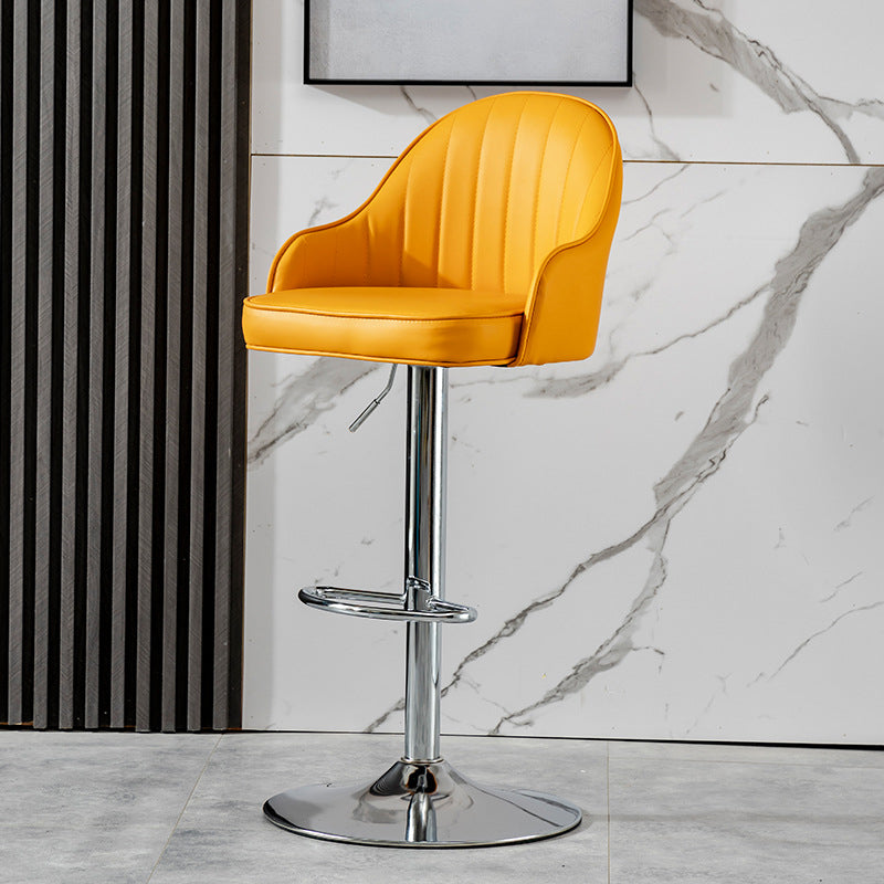 Contemporary Faux Leather Counter Stool Fabric Cushion in Matte Finish