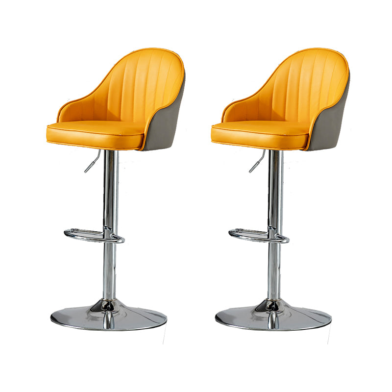 Contemporary Faux Leather Counter Stool Fabric Cushion in Matte Finish