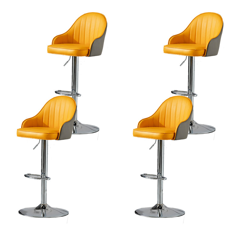 Contemporary Faux Leather Counter Stool Fabric Cushion in Matte Finish