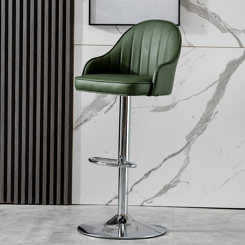 Contemporary Faux Leather Counter Stool Fabric Cushion in Matte Finish