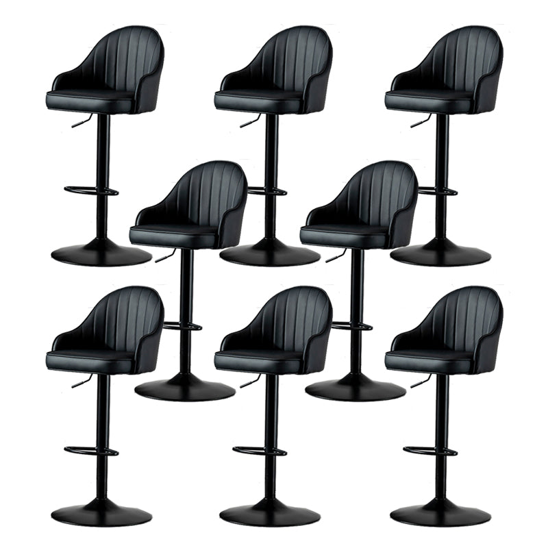 Contemporary Faux Leather Counter Stool Fabric Cushion in Matte Finish