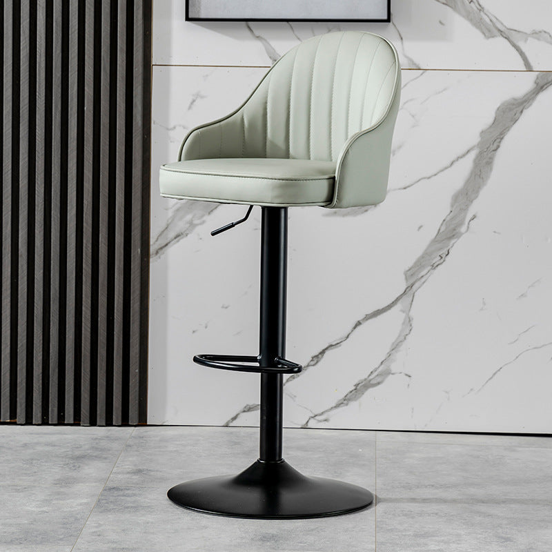 Contemporary Faux Leather Counter Stool Fabric Cushion in Matte Finish