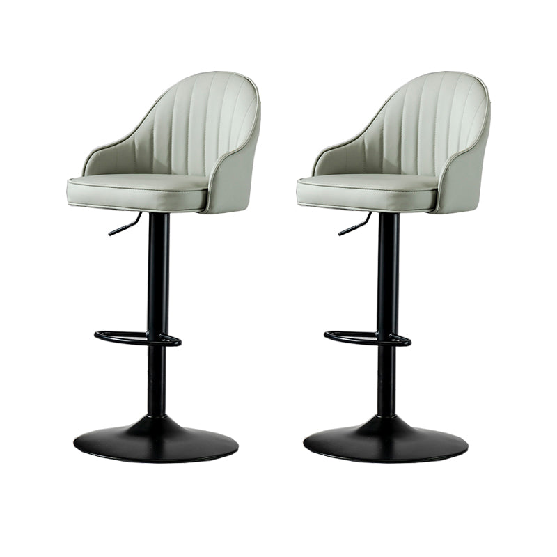 Contemporary Faux Leather Counter Stool Fabric Cushion in Matte Finish