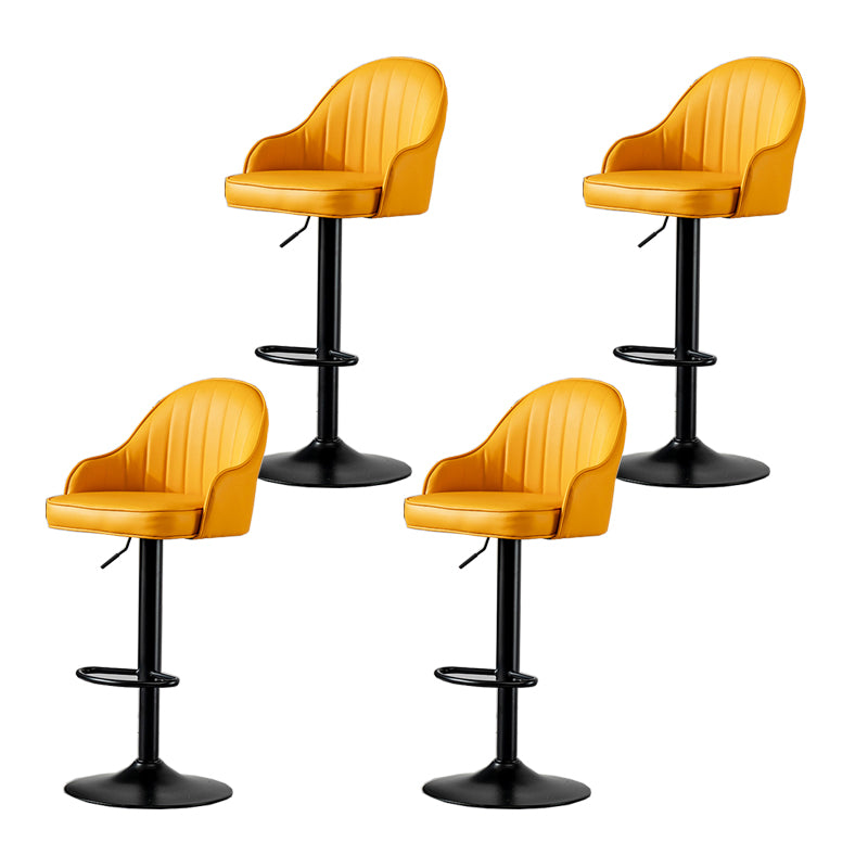 Contemporary Faux Leather Counter Stool Fabric Cushion in Matte Finish