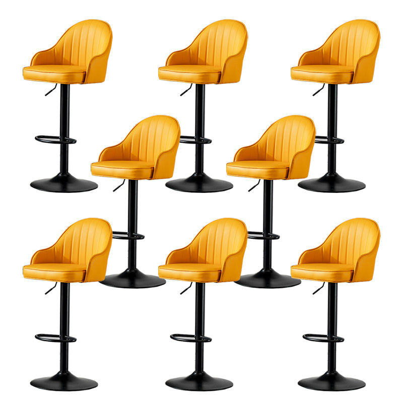 Contemporary Faux Leather Counter Stool Fabric Cushion in Matte Finish