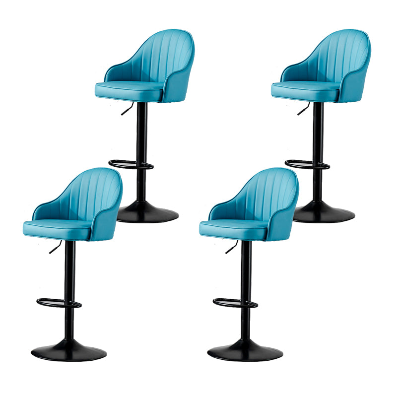 Contemporary Faux Leather Counter Stool Fabric Cushion in Matte Finish