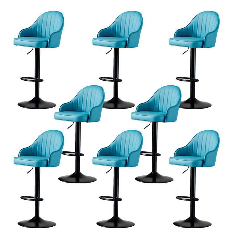 Contemporary Faux Leather Counter Stool Fabric Cushion in Matte Finish