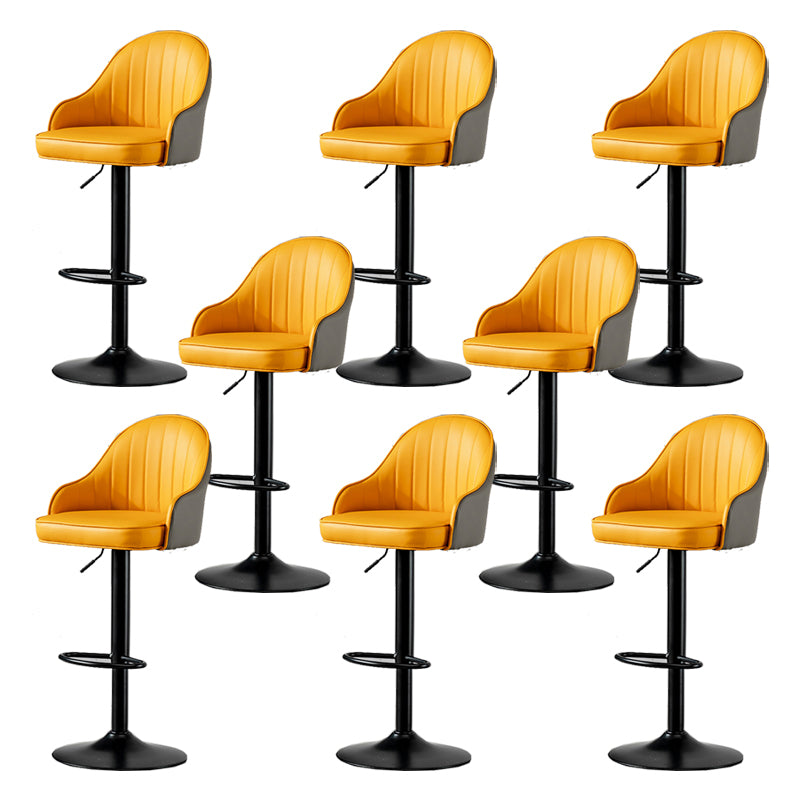 Contemporary Faux Leather Counter Stool Fabric Cushion in Matte Finish