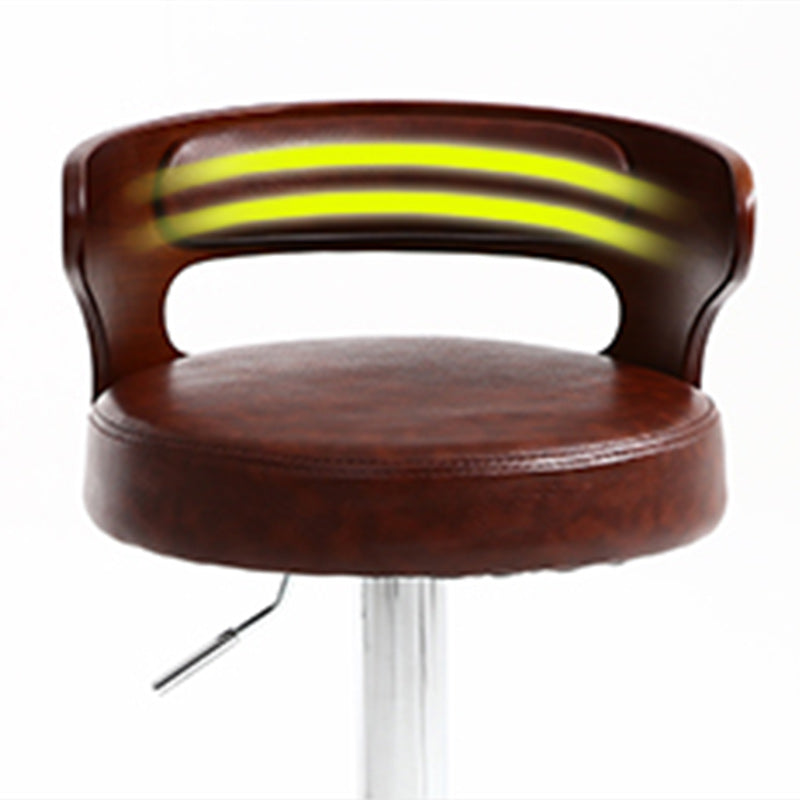 Contemporary Metal Stool PU Leather Barstools in Matte Finish for Home