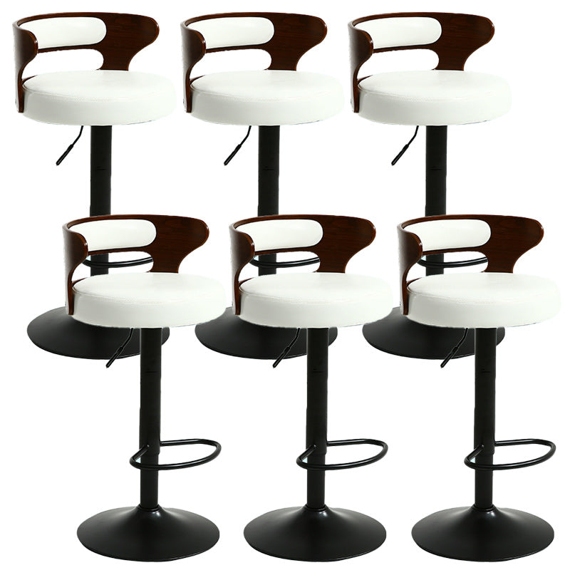Contemporary Metal Stool PU Leather Barstools in Matte Finish for Home