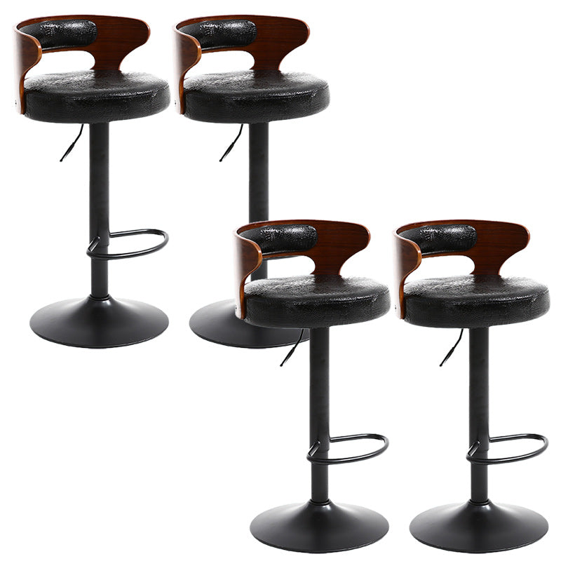 Contemporary Metal Stool PU Leather Barstools in Matte Finish for Home