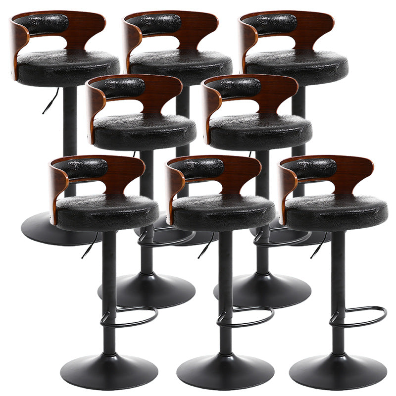 Contemporary Metal Stool PU Leather Barstools in Matte Finish for Home