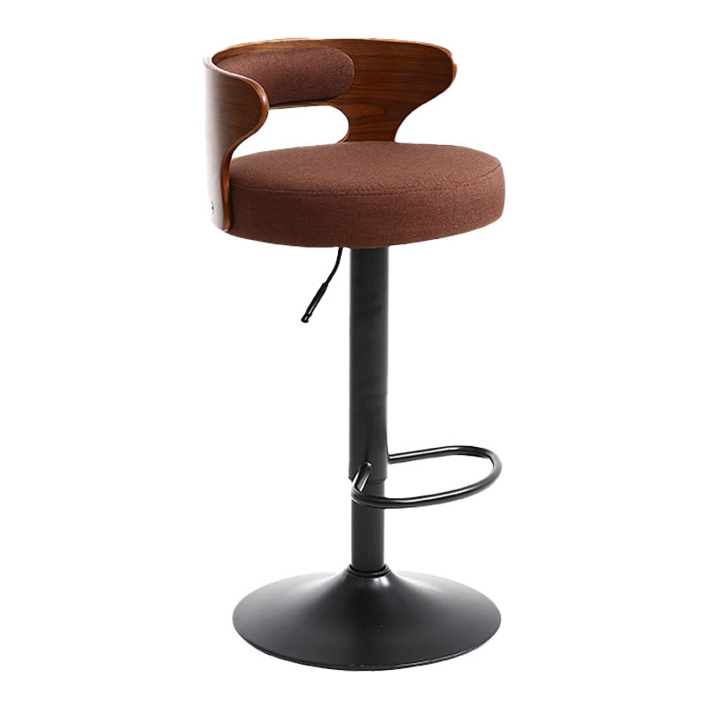Contemporary Metal Stool PU Leather Barstools in Matte Finish for Home