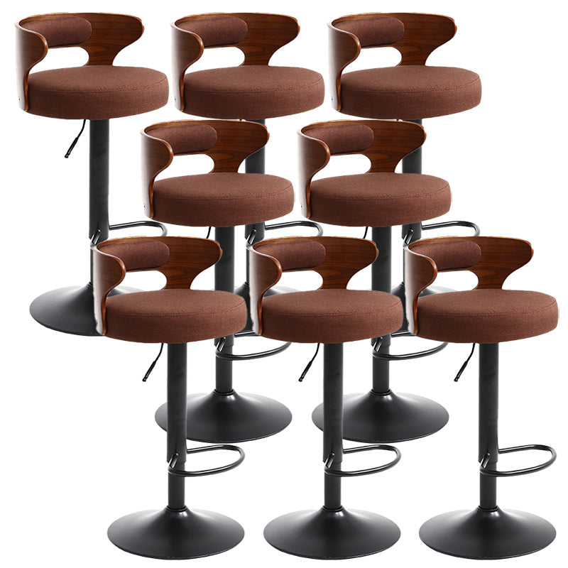 Contemporary Metal Stool PU Leather Barstools in Matte Finish for Home