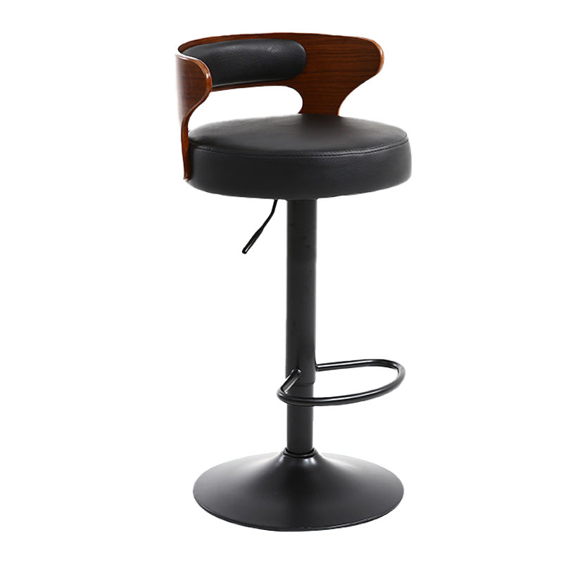 Contemporary Metal Stool PU Leather Barstools in Matte Finish for Home