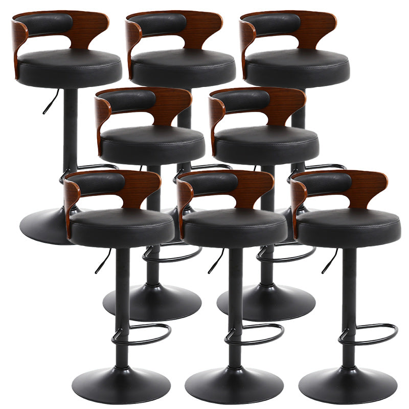 Contemporary Metal Stool PU Leather Barstools in Matte Finish for Home