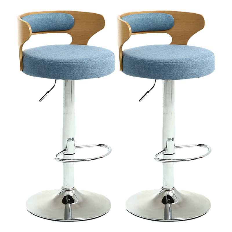 Contemporary Metal Stool PU Leather Barstools in Matte Finish for Home