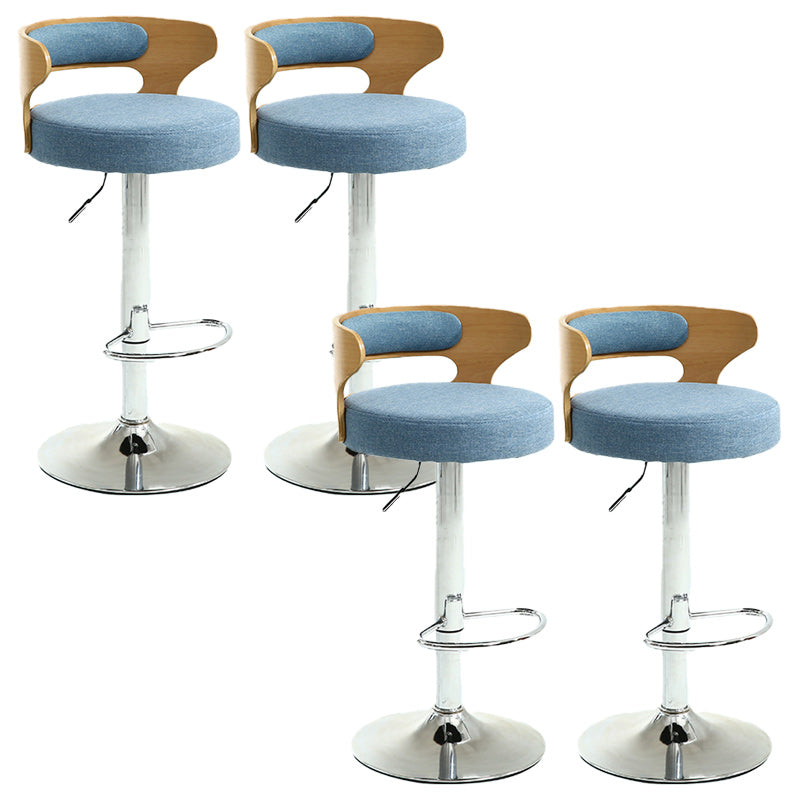 Contemporary Metal Stool PU Leather Barstools in Matte Finish for Home