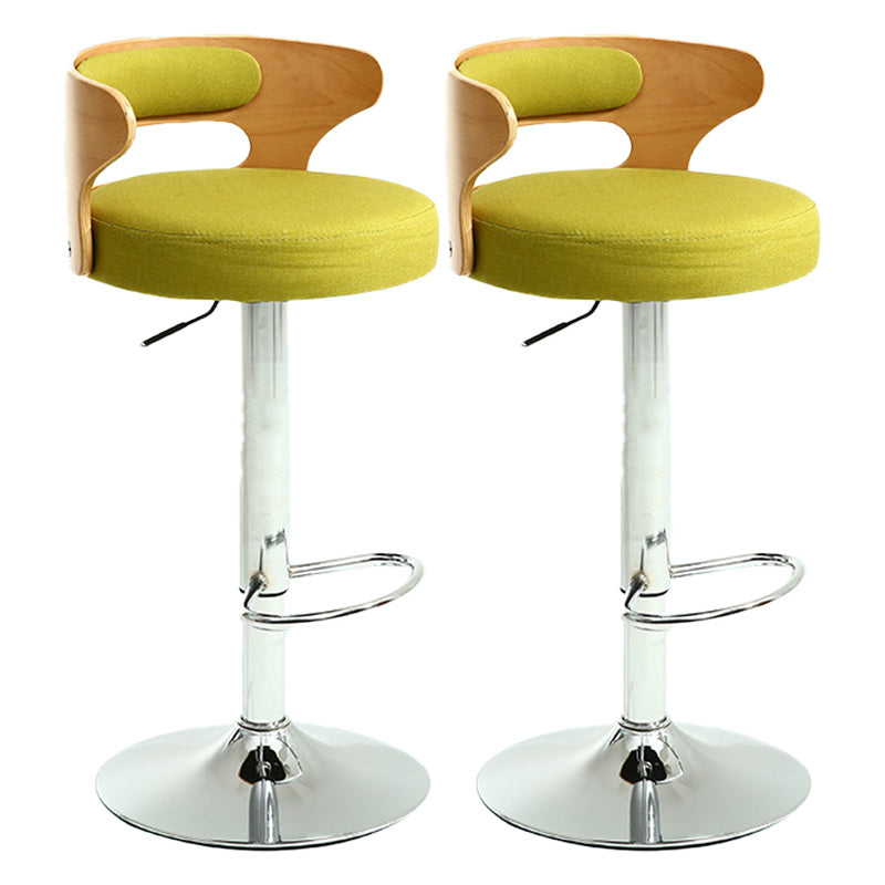 Contemporary Metal Stool PU Leather Barstools in Matte Finish for Home