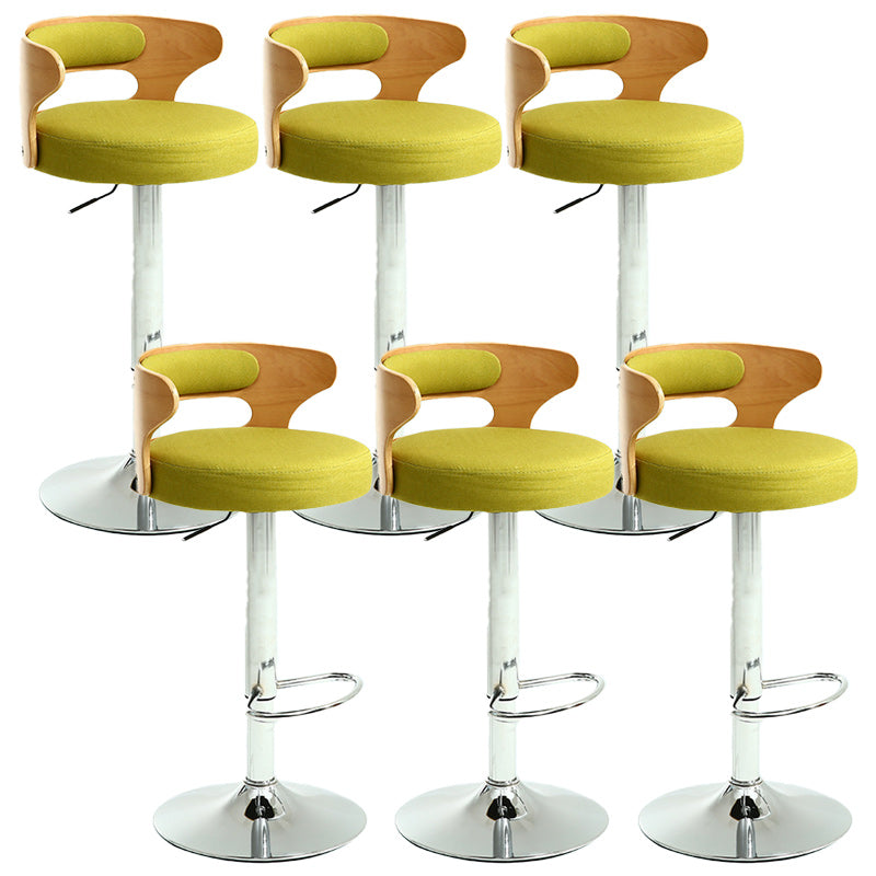 Contemporary Metal Stool PU Leather Barstools in Matte Finish for Home