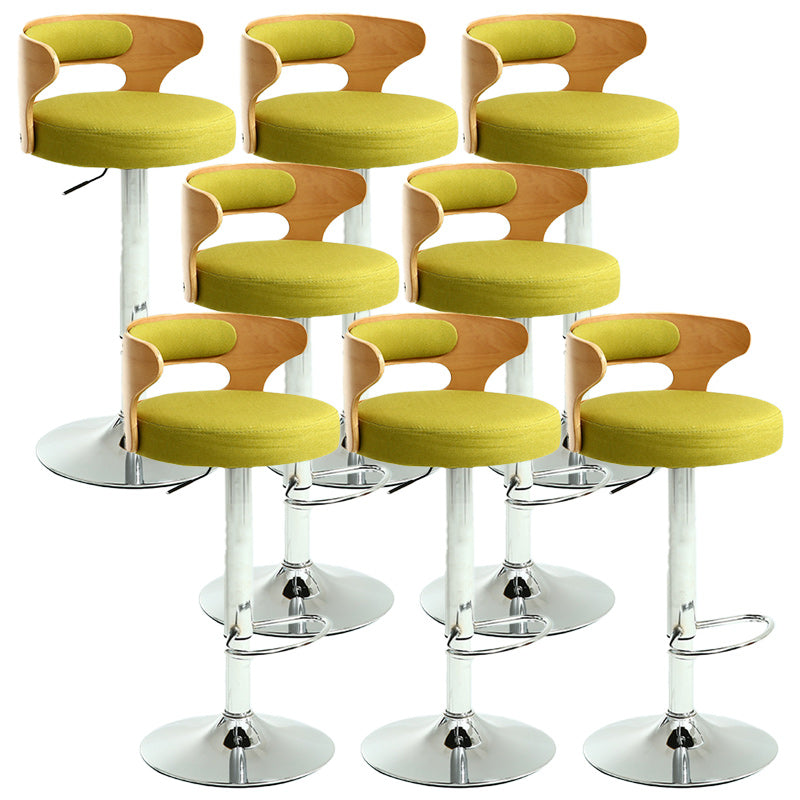 Contemporary Metal Stool PU Leather Barstools in Matte Finish for Home