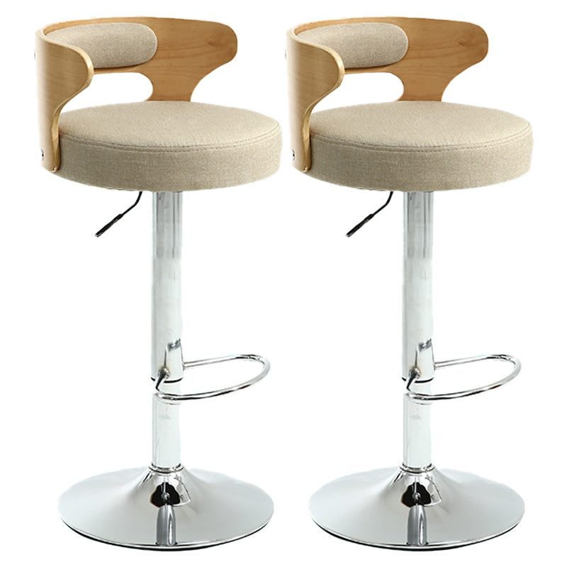 Contemporary Metal Stool PU Leather Barstools in Matte Finish for Home