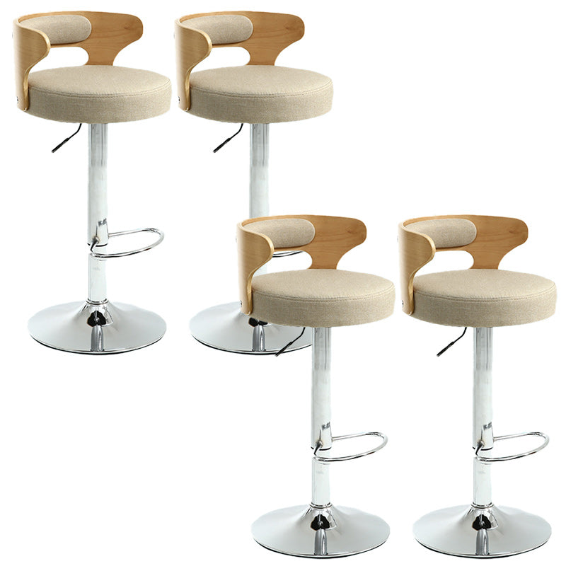 Contemporary Metal Stool PU Leather Barstools in Matte Finish for Home