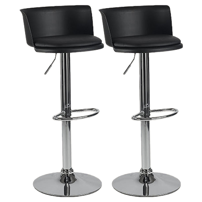 Scandinavian Adjustable Height Barstool Faux Leather Swivel Bar Stools