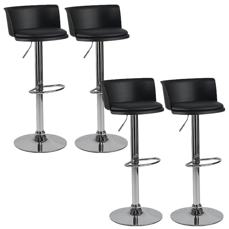 Scandinavian Adjustable Height Barstool Faux Leather Swivel Bar Stools
