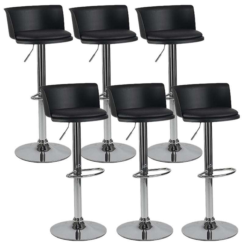 Scandinavian Adjustable Height Barstool Faux Leather Swivel Bar Stools