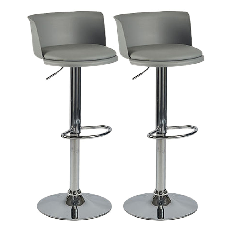 Scandinavian Adjustable Height Barstool Faux Leather Swivel Bar Stools