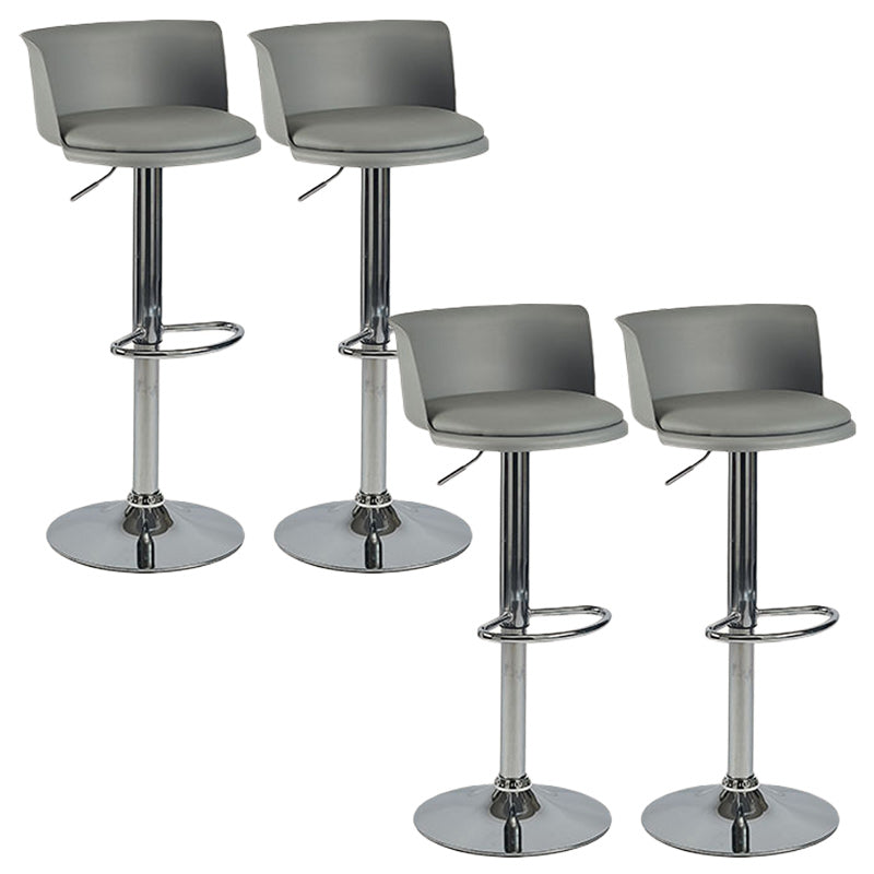 Scandinavian Adjustable Height Barstool Faux Leather Swivel Bar Stools