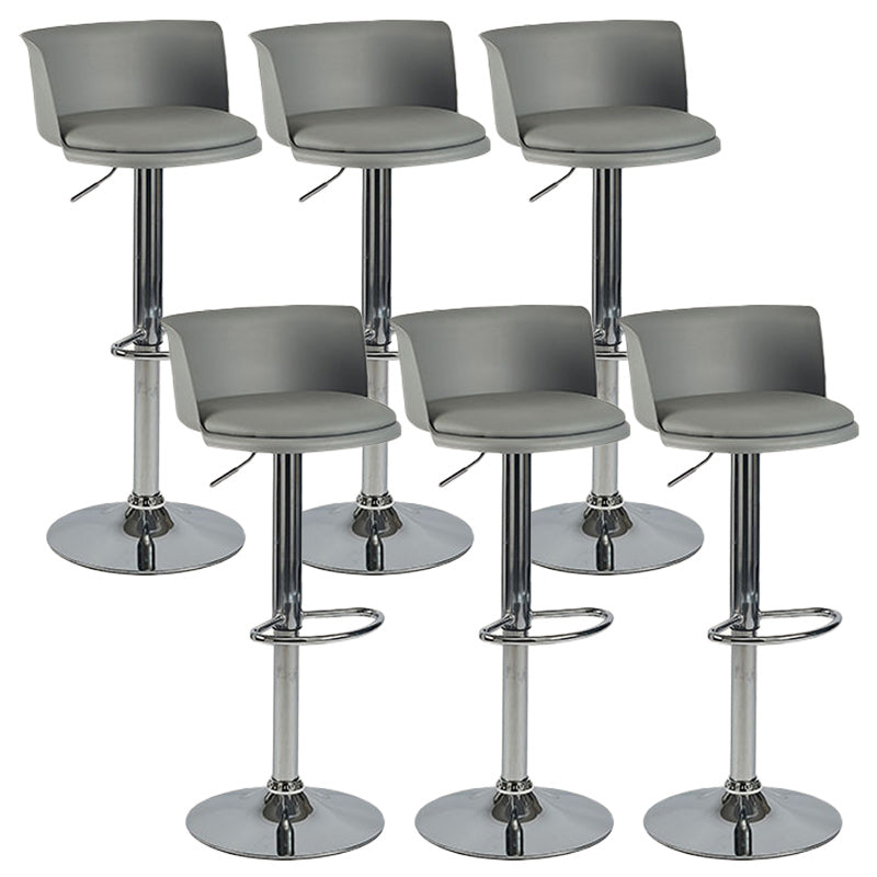 Scandinavian Adjustable Height Barstool Faux Leather Swivel Bar Stools